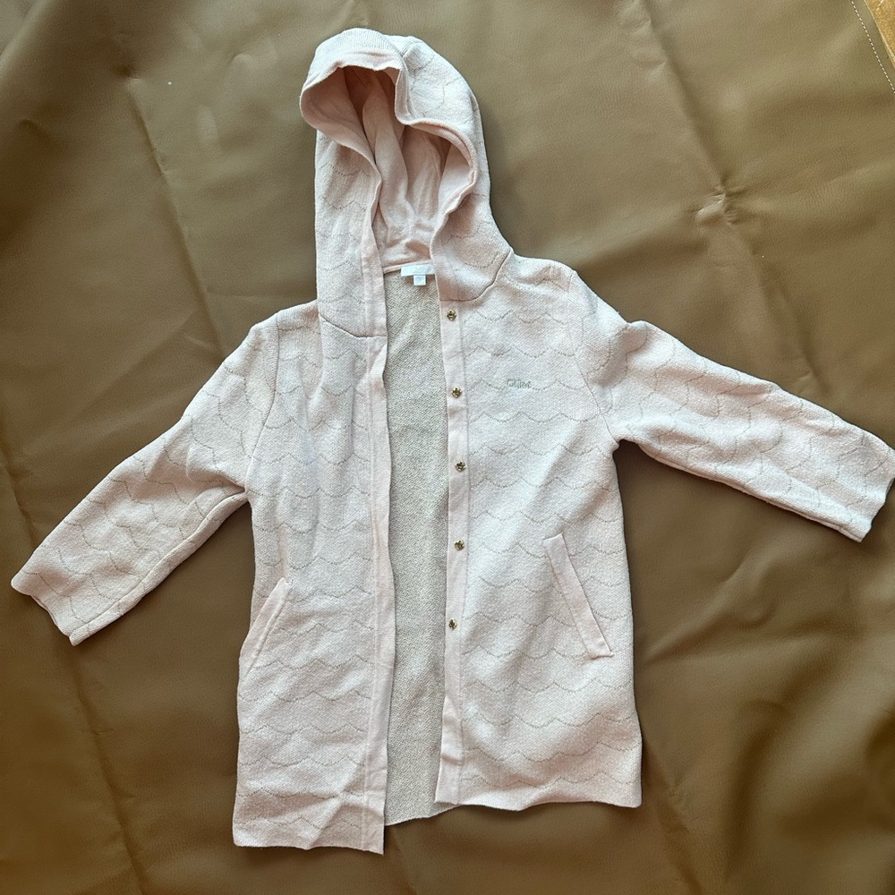 Chloe Light Pink Hooded Cardigan for Kids